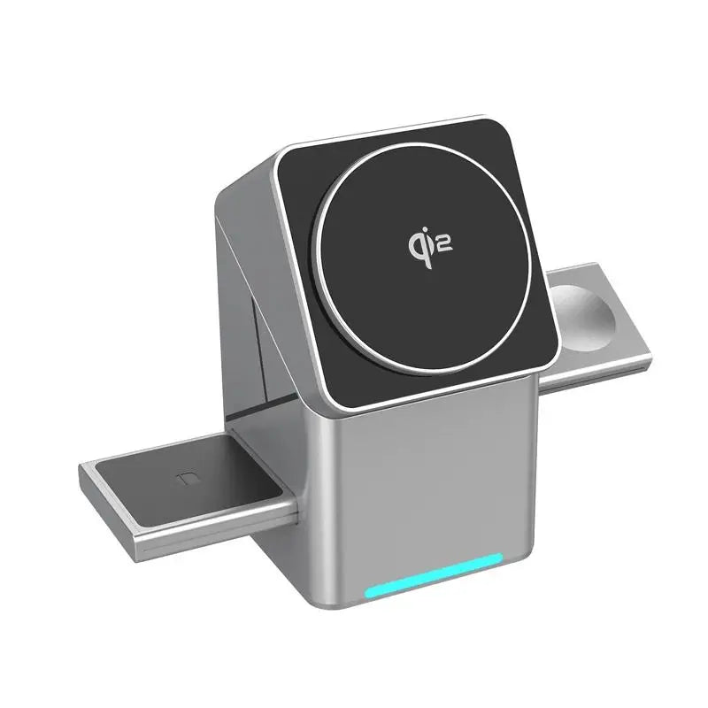 3-in-1 Magnetic Wireless Charging Station 15W 180° Touch Rotation Magic Cube Desktop Fast Charger for Smart Phone Watch Earphone